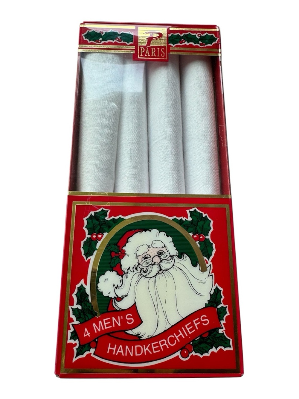 Paris White Men’s Handkerchiefs - Pack of 4 in gift box 100% Cotton in gift box